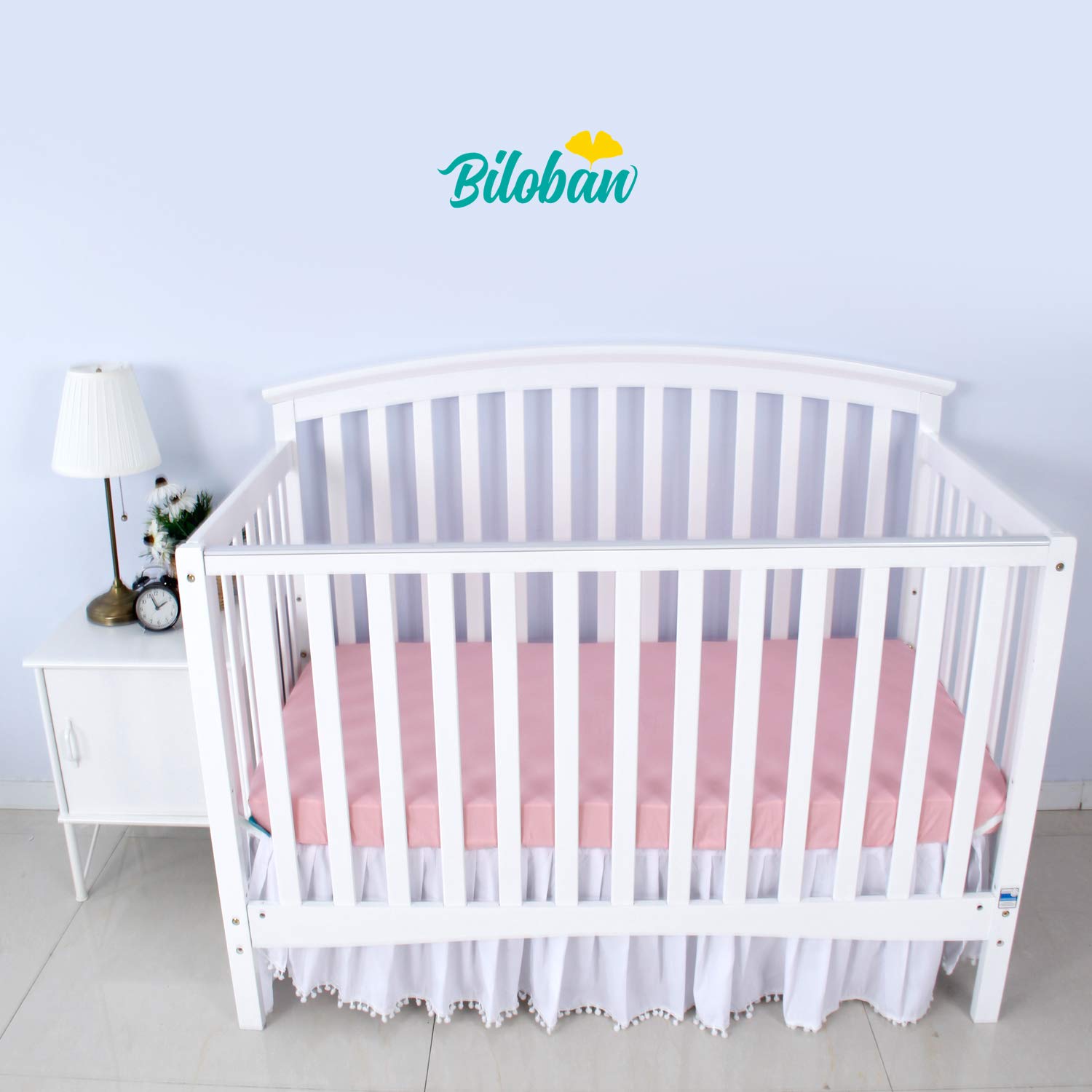 Biloban ultra-soft microfiber crib sheet provides gentle, comfortable touch.