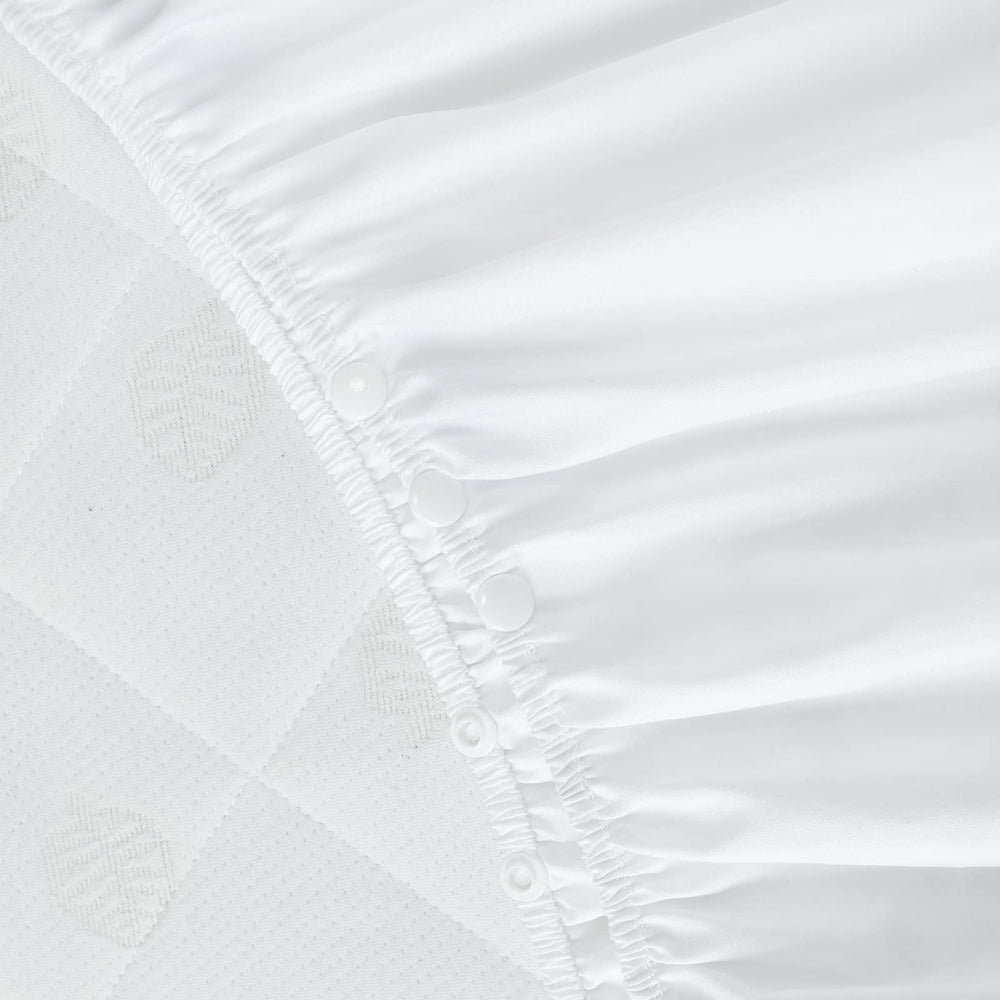 Biloban adjustable-elastic crib skirt fits standard cribs securely and quickly.