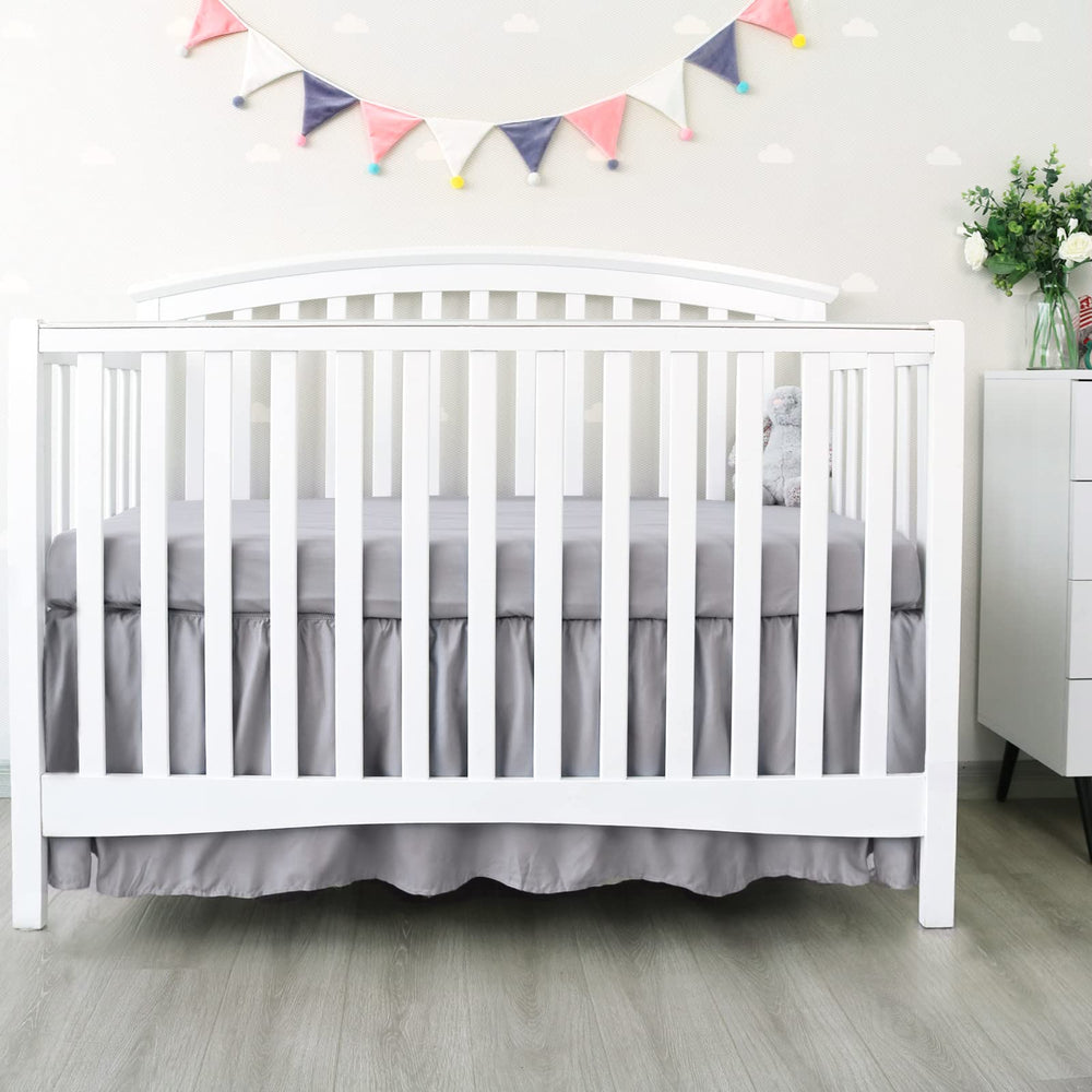 Biloban crib skirt care-wash friendly and machine washable for easy nursery upkeep