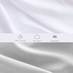 Biloban Dream On Me compatible bassinet sheets grey white image emphasizes compatibility with travel bassinets.