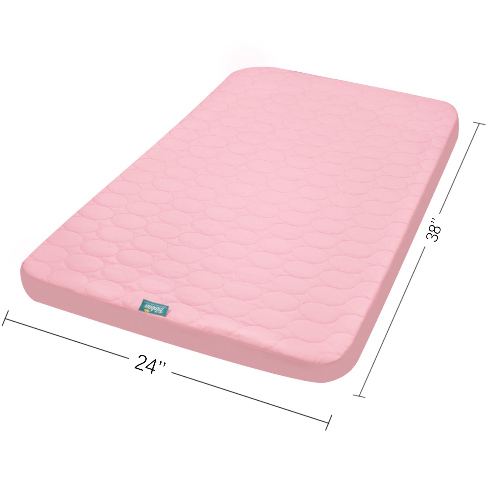Biloban mini crib protector shown in-use for easy cleaning and care.