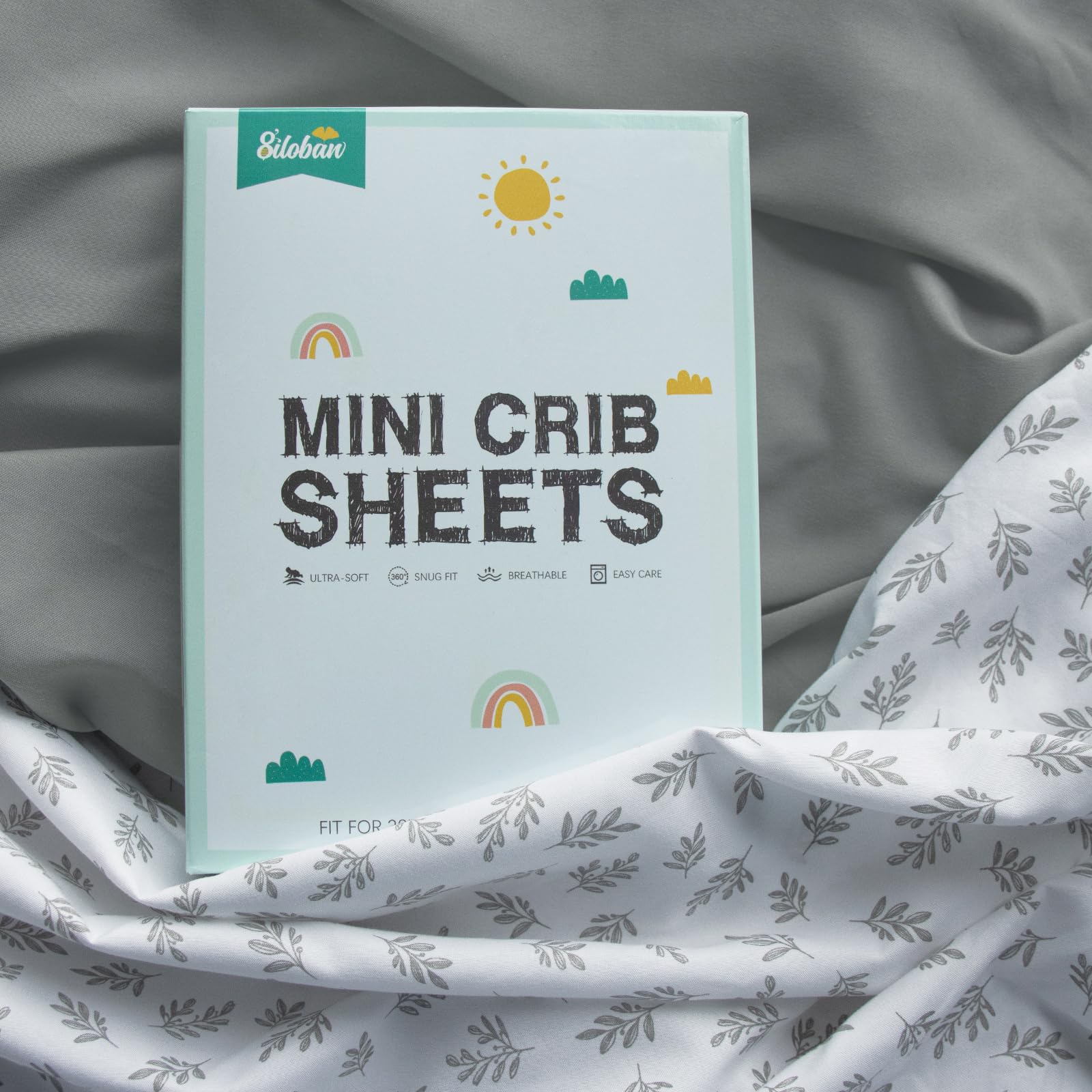 Close-up of Biloban ultra-soft microfiber showing breathable comfort for baby sleep.