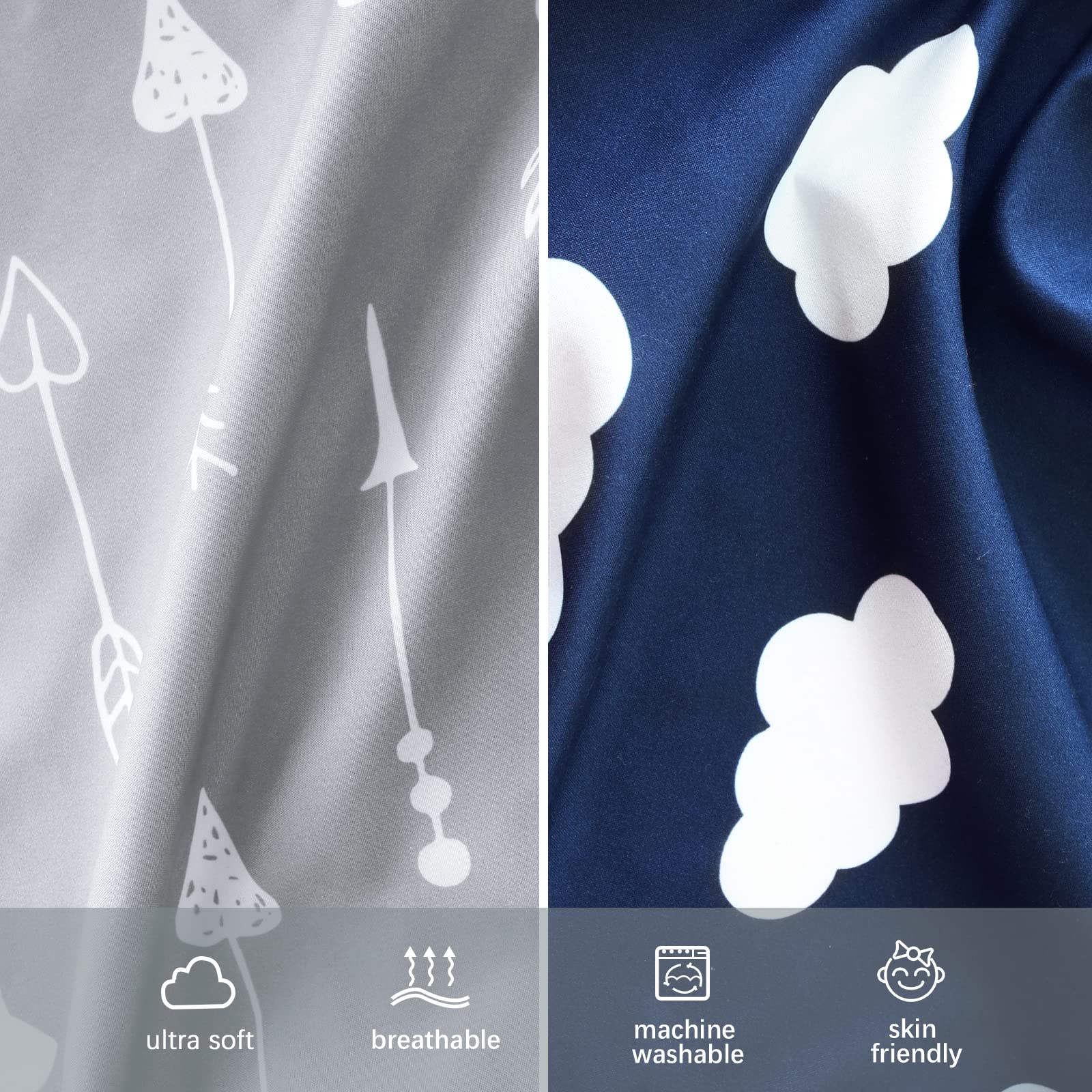 Biloban mini crib sheets in use with baby sleeping suggest breathable, cozy nights