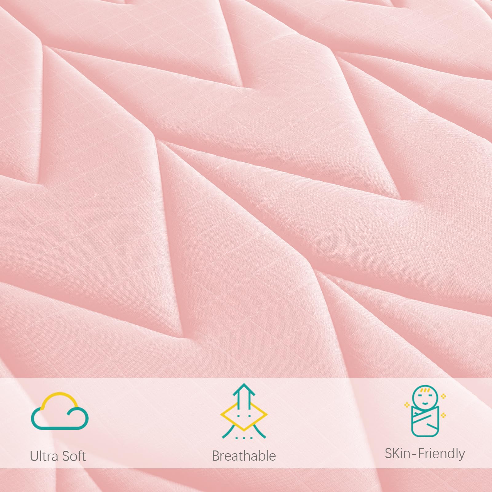 Biloban muslin surface soft-touch provides skin-friendly texture.