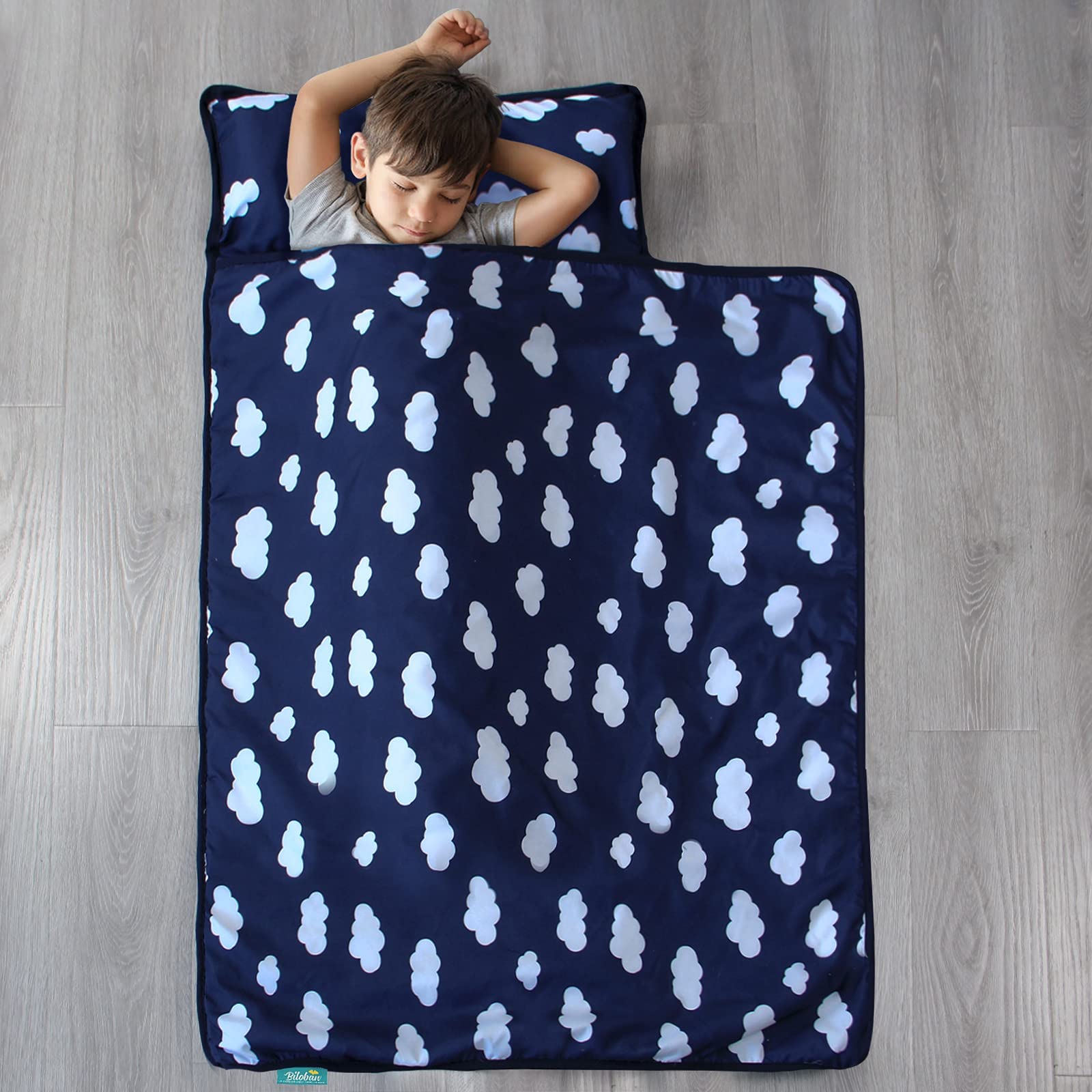 Biloban nap mat washable fabric care close-up