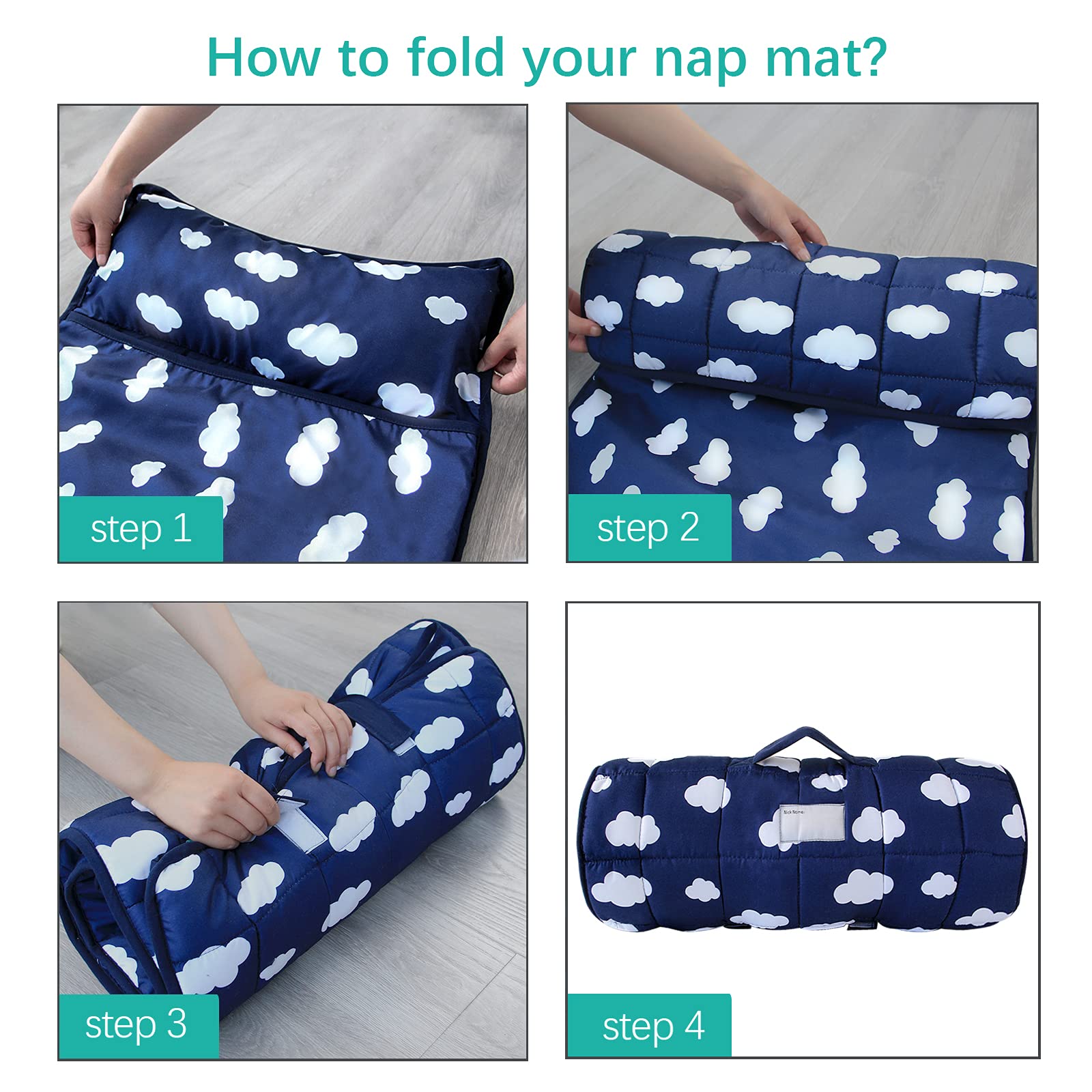 Biloban nap mat design with cute pattern appeals to kids and parents.