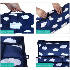 Biloban nap mat in Regalo My Cot size fits snugly for nap time.