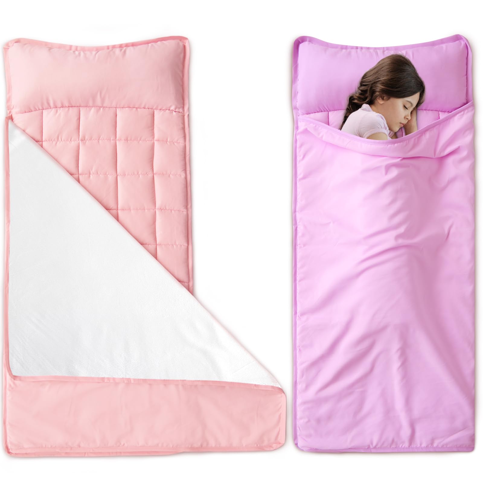 Biloban fleece blanket paired nap mat offers soft warmth during rest