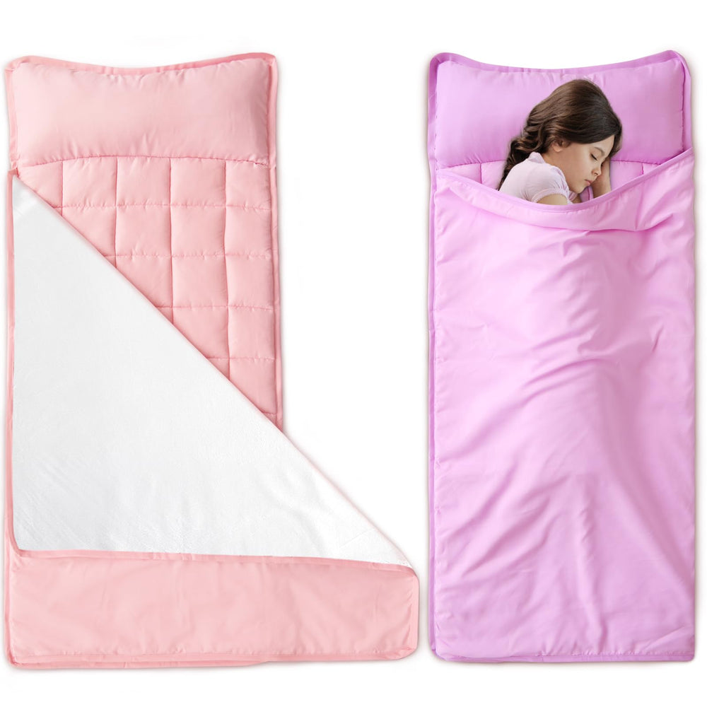 Biloban fleece blanket paired nap mat offers soft warmth during rest