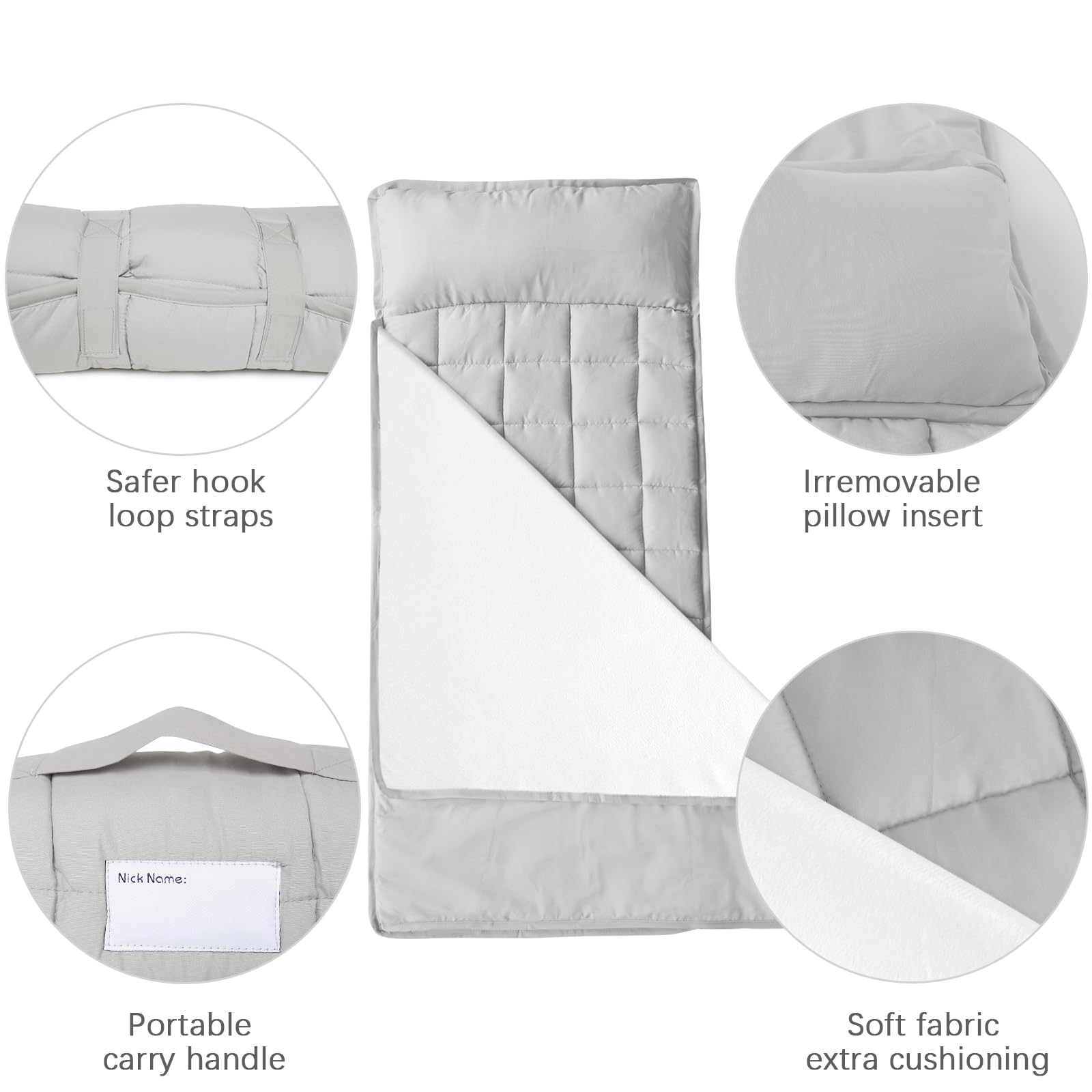 Biloban nap mat arrow grey is machine washable for easy cleaning.