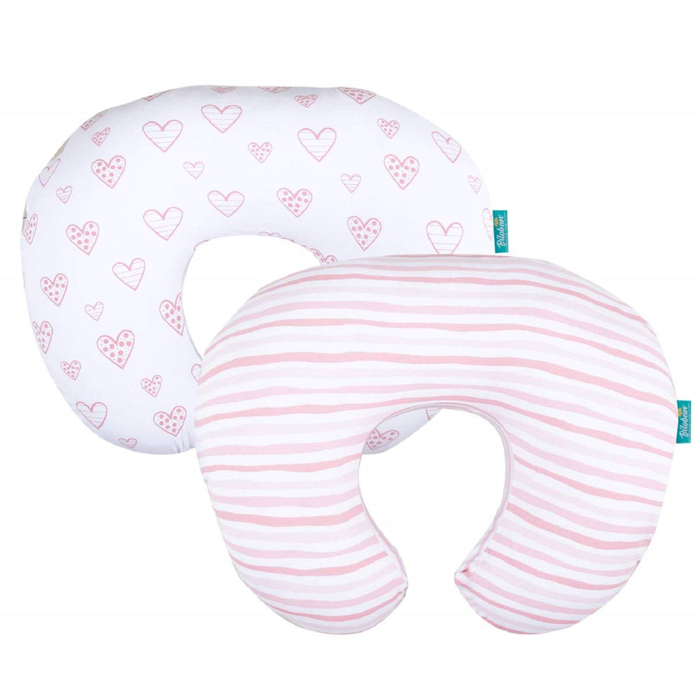 Biloban nursing pillow cover 100 percent cotton close-up shows soft, breathable fabric gentle on skin.
