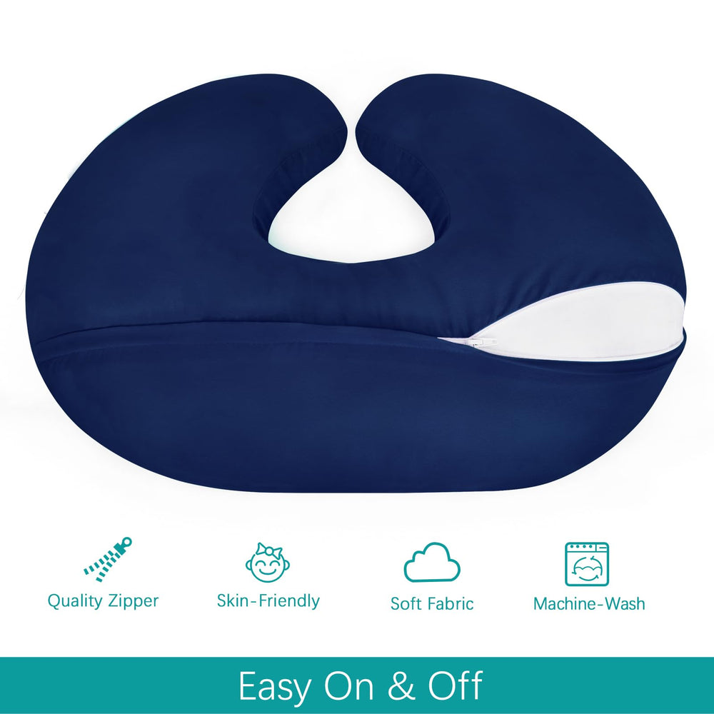 Biloban nursing pillow cover large safety zipper for easy on/off