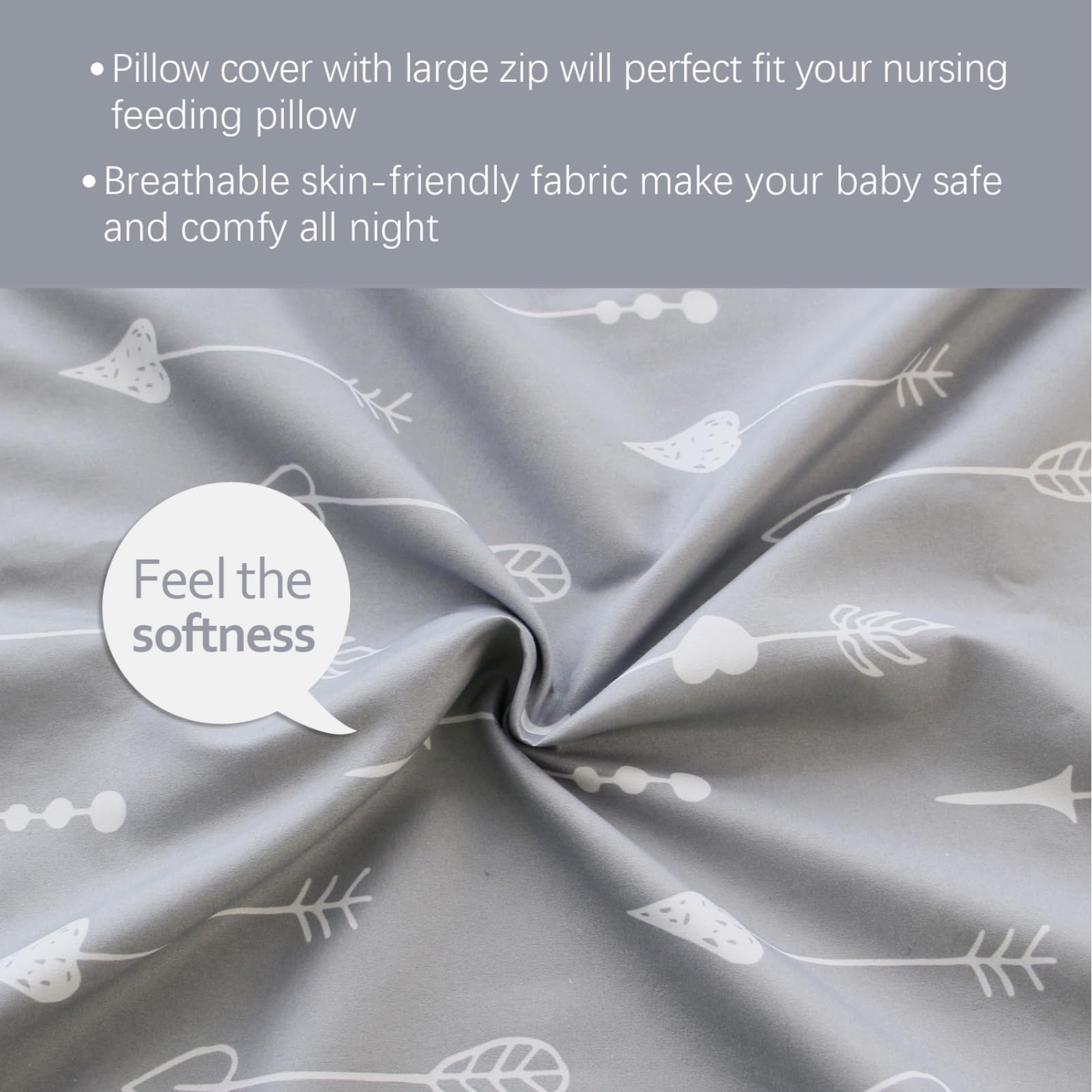 Biloban nursing pillow cover snug fit on Boppy pillow for secure protection