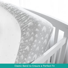 Biloban organic cotton crib fitted sheet demonstrates soft breathable fabric for baby sleep.