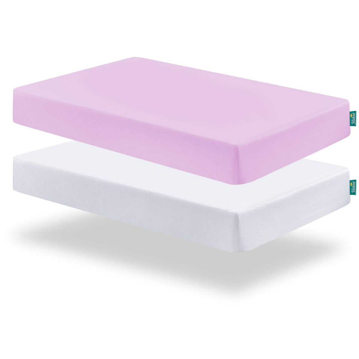 Biloban pack and play sheets with elastic edge for secure fit.