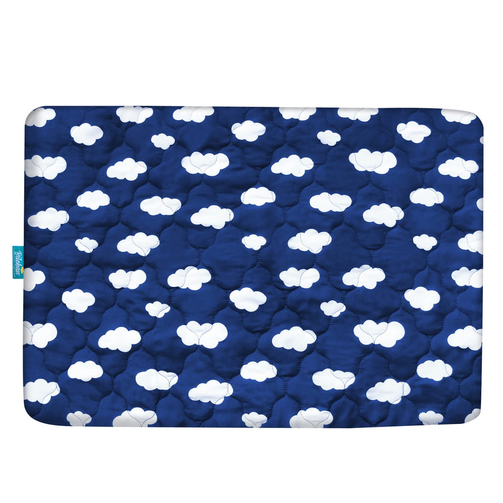 Biloban-compatible playard mat shows secure fit for 39x27 size.