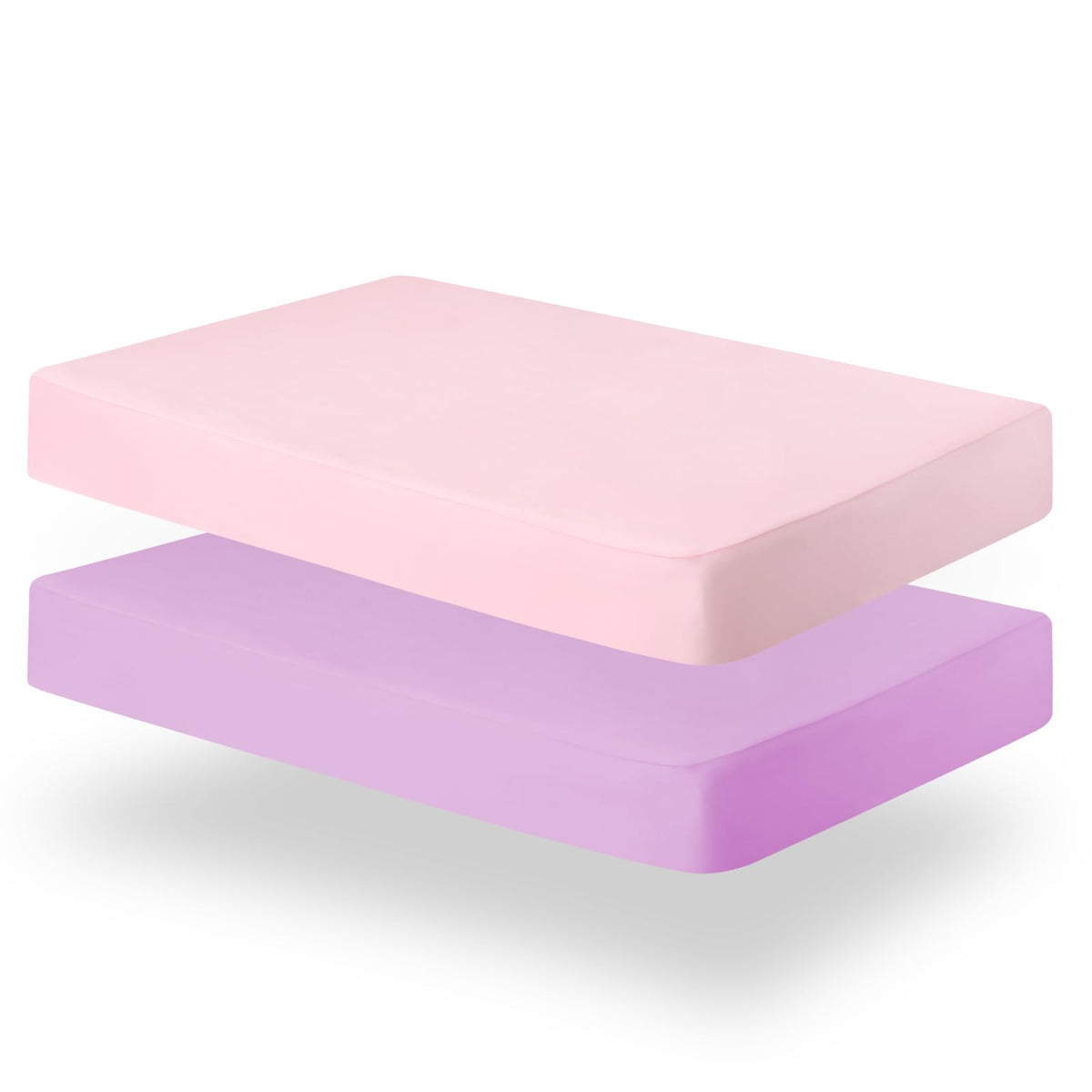 Biloban pack and play sheets with elastic edge secure a snug fit for playards.