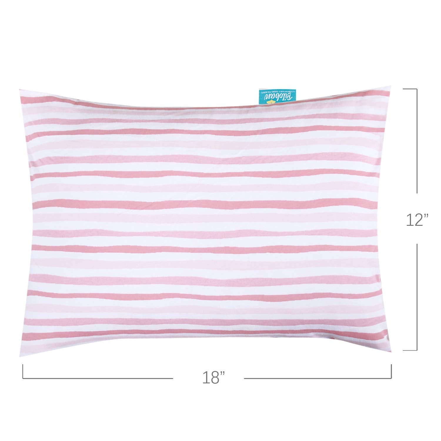Biloban pink strip pillowcase close-up highlights breathable fabric for sensitive skin comfort.