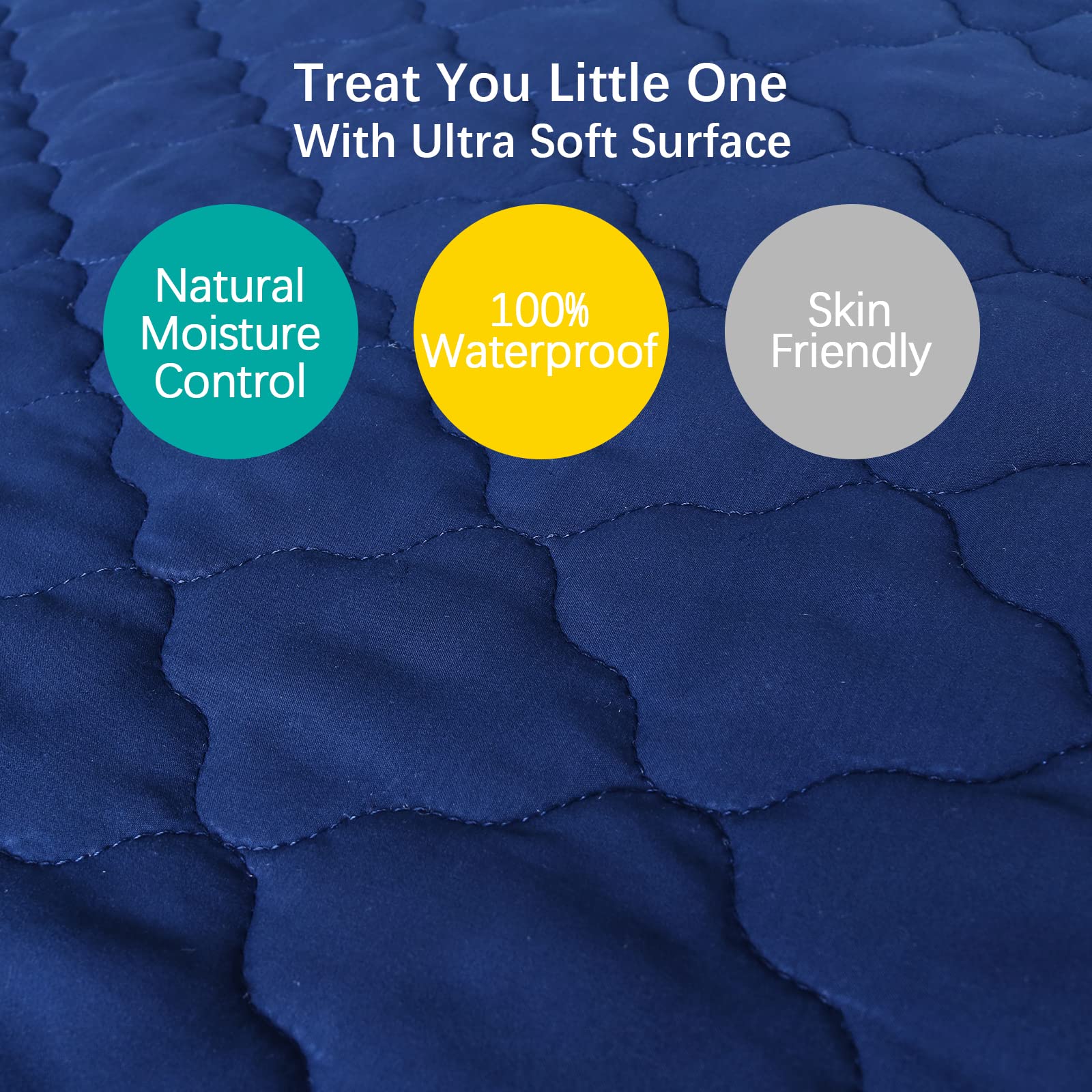 Biloban quiet waterproof backing keeps the crib serene while preventing liquid leaks.