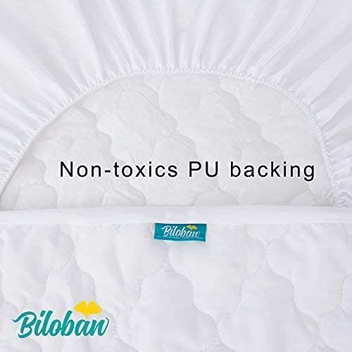 Biloban quilted square mattress pad thick padding provides extra cushioning.