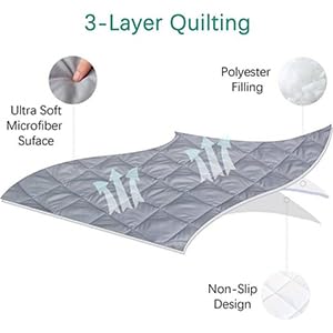 Biloban Regalo My Cot sheet grey on bed showing snug fit and soft padding.