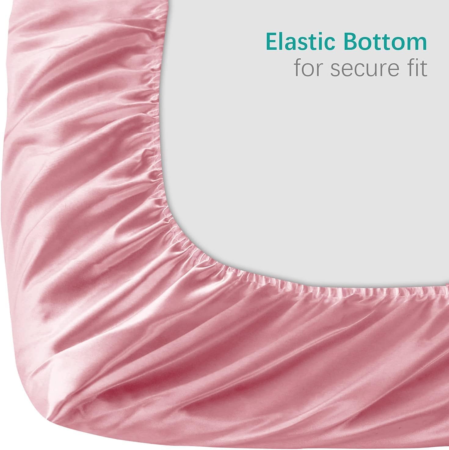Biloban satin mini crib sheets cooling fabric closeup highlights smooth texture.
