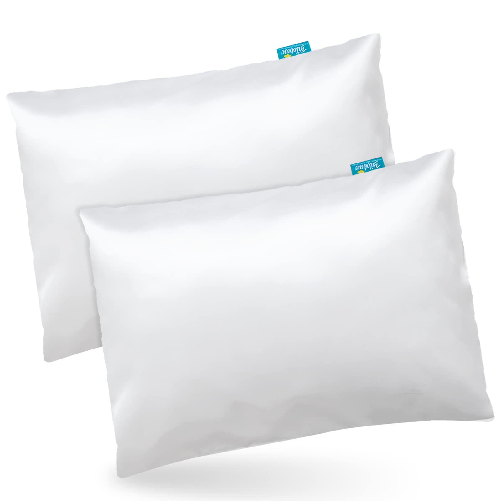 Biloban satin toddler pillowcase fabric close-up with silky cooling feel for kids.