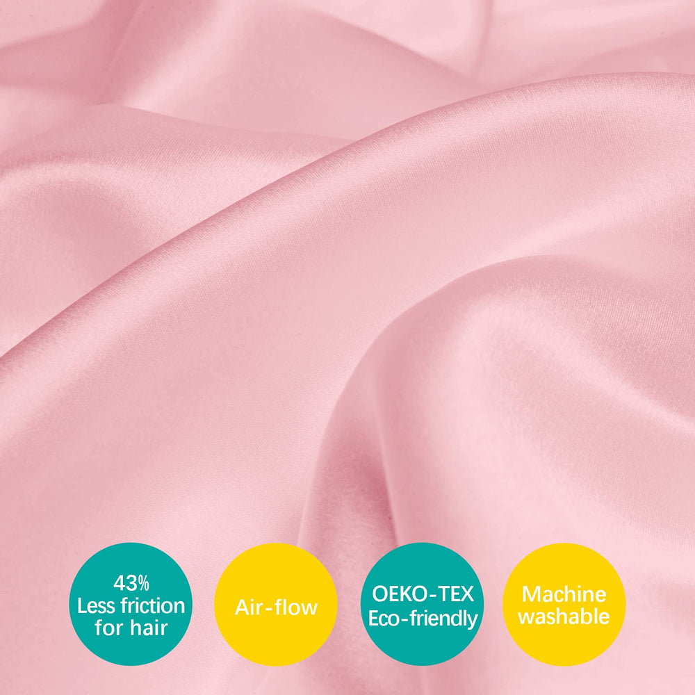 Biloban satin toddler pillowcase pink travel-size display suggests compact pillow protection during trips