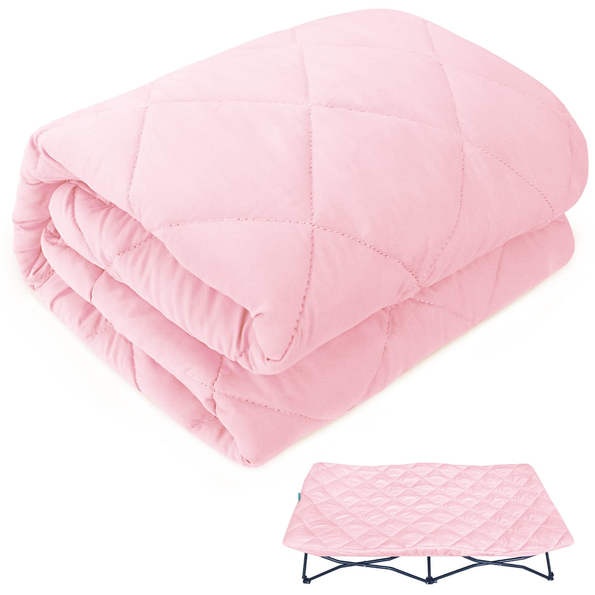 Biloban sheet for Regalo and Joovy pink 48x24.5 fits snugly on portable toddler beds.