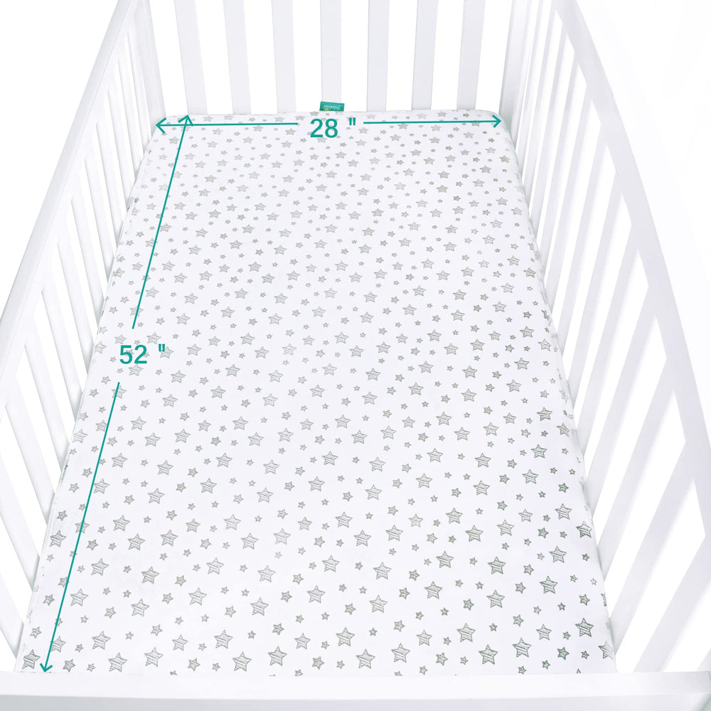 Biloban soft organic cotton crib sheets showcase comfortable texture for play and nap time.