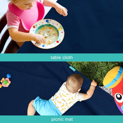 Biloban Splat Mat as table cloth for dining and crafts.
