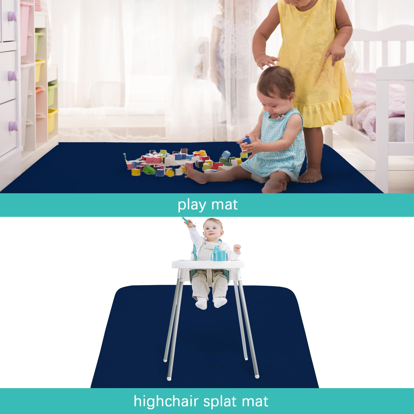 Biloban Splat Mat waterproof surface enables quick stain cleanup.