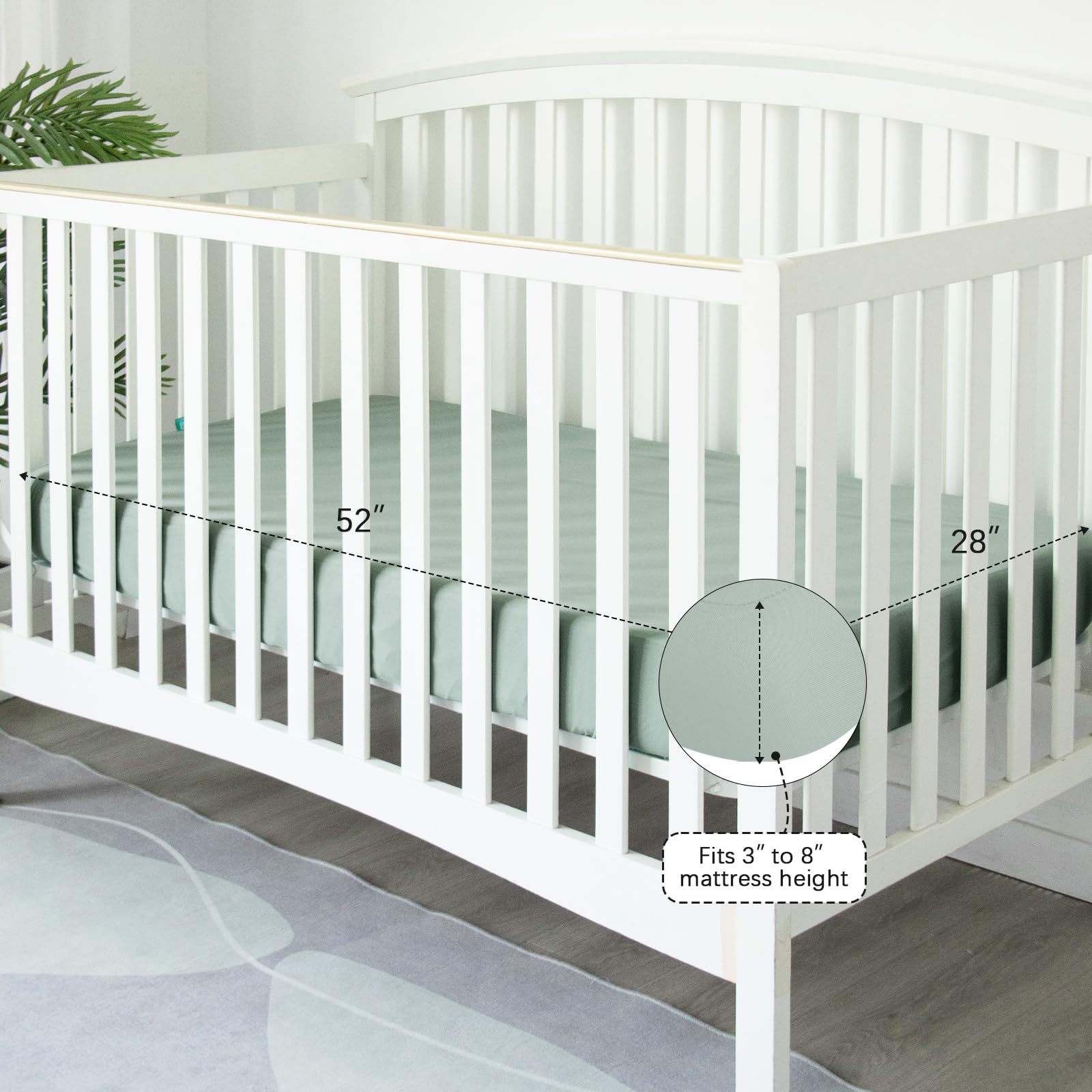 Biloban standard crib size 52x28 inches fits standard cribs and toddlers