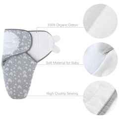 Biloban quilted swaddle with adjustable velcro tabs for secure, easy swaddling