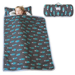 Biloban Toddler Nap Mat in dark woods full view for cozy daycare naps