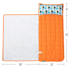 Biloban nap mat with soft fleece blanket for cozy naps and warm comfort.
