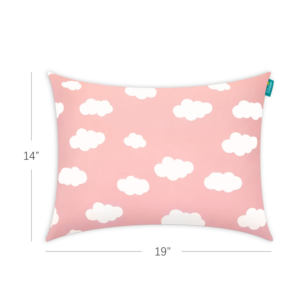 Biloban pink cloud pillow used as nap pillow or travel companion for kids