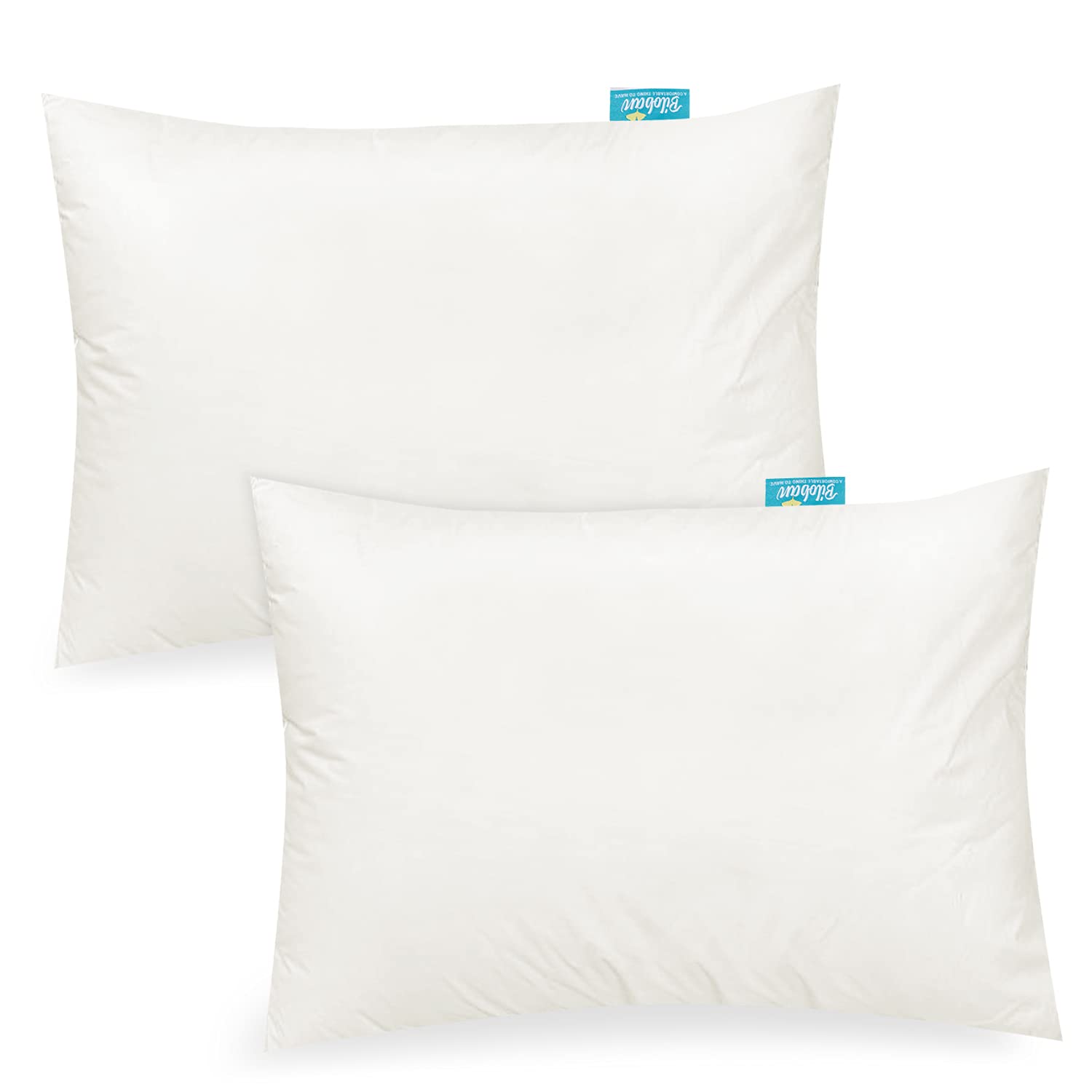 Biloban 2-pack cream pillowcase laid flat to show snug fit on 14x19 pillows