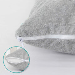 Biloban pillowcase protector zipper design demonstrates full coverage and easy changes