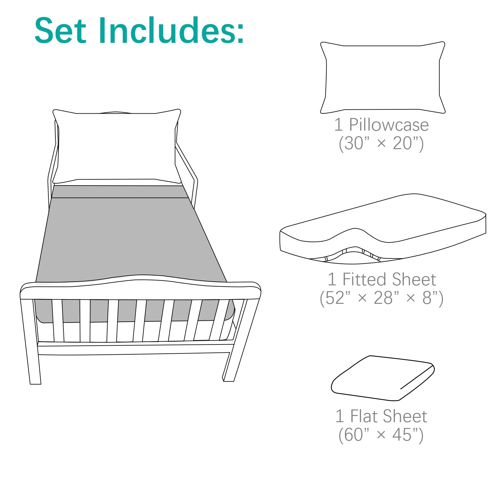 Biloban elastic band around four edges keeps sheets in place.