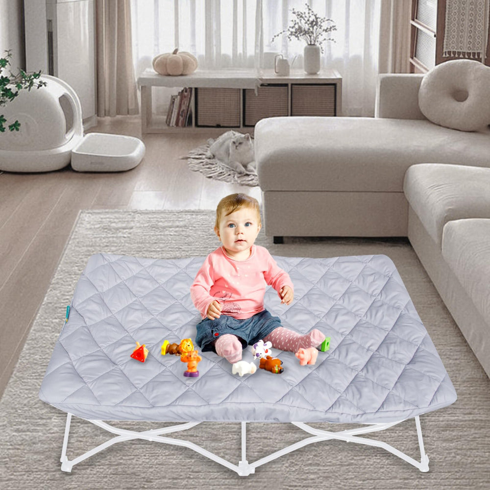 Biloban travel-friendly sheet shows lightweight design ideal for on-the-go families.