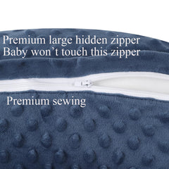 Bilokonda dot-nursing-pillow-cover blue-clouds-pattern creates calming vibes for snuggle time.