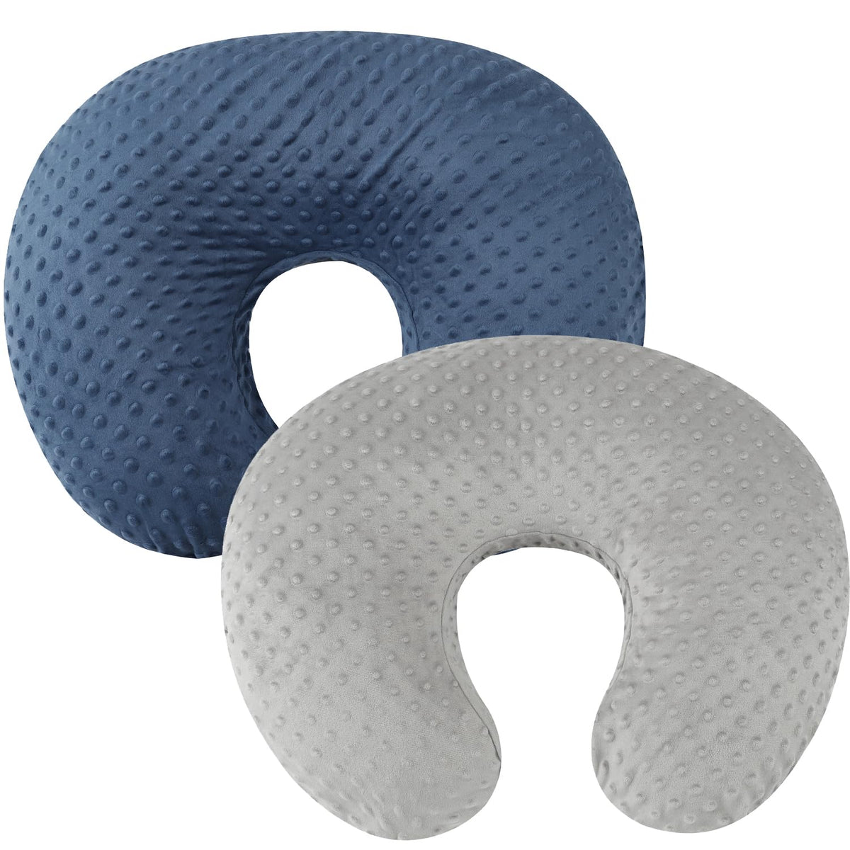 Bilokonda dot-nursing-pillow-cover gray-navy-solid provides easy care with universal pillow fit for standard pillows.