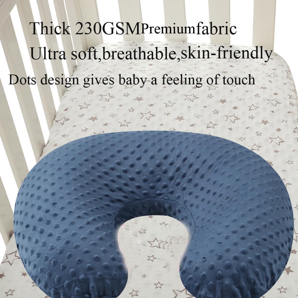 Bilokonda dot-nursing-pillow-cover green-grey-mix coordinates nursery style and skin-friendly feel.