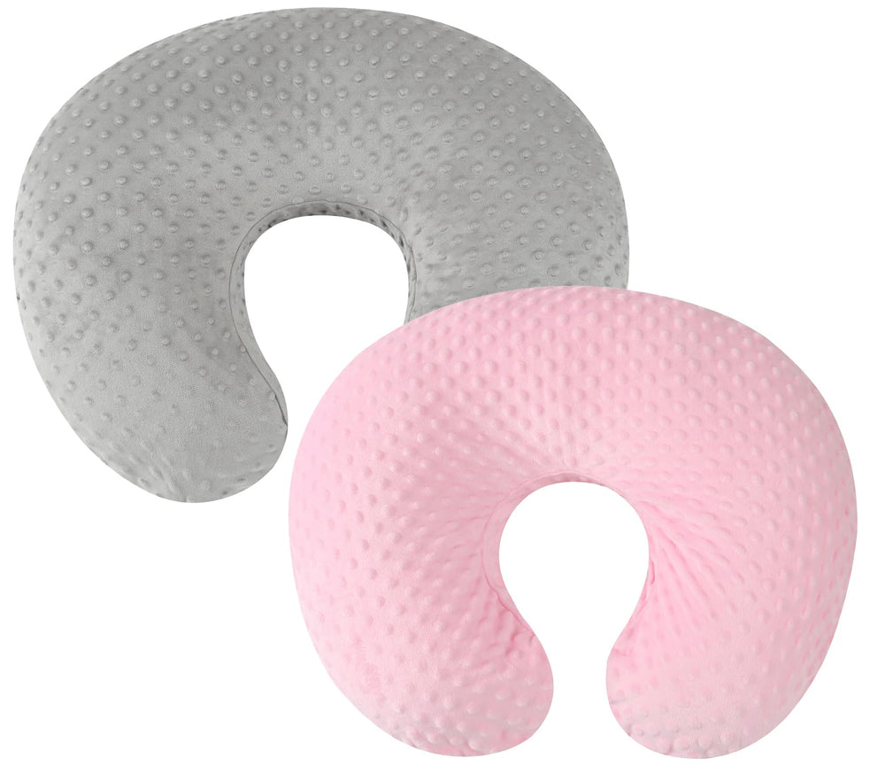 Bilokonda dot nursing pillow cover in grey-pink pattern with soft breathable fabric