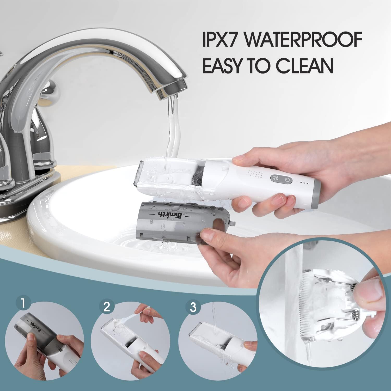 Bimirth IPX‑7 waterproof body for easy cleaning after use.