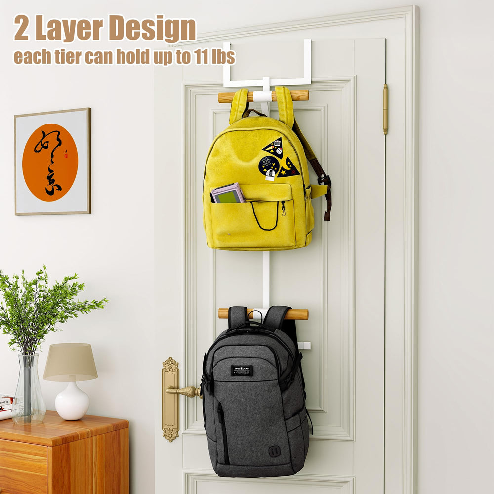 Bimiti metal frame with wood hanger detail blends durability and rustic style.