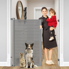 Bingguz 48-inch pet gate height demonstrates tall design to help prevent jumps during playtime