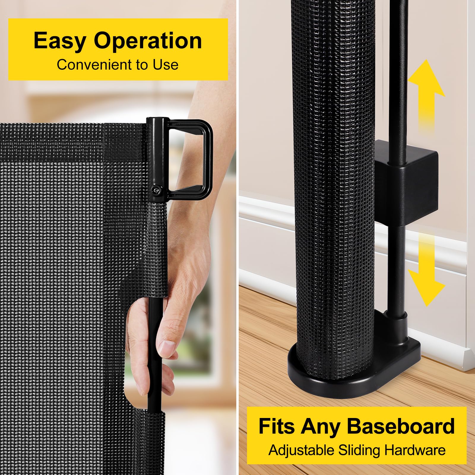 Bingguz adjustable bracket fits various baseboard heights for secure installation.