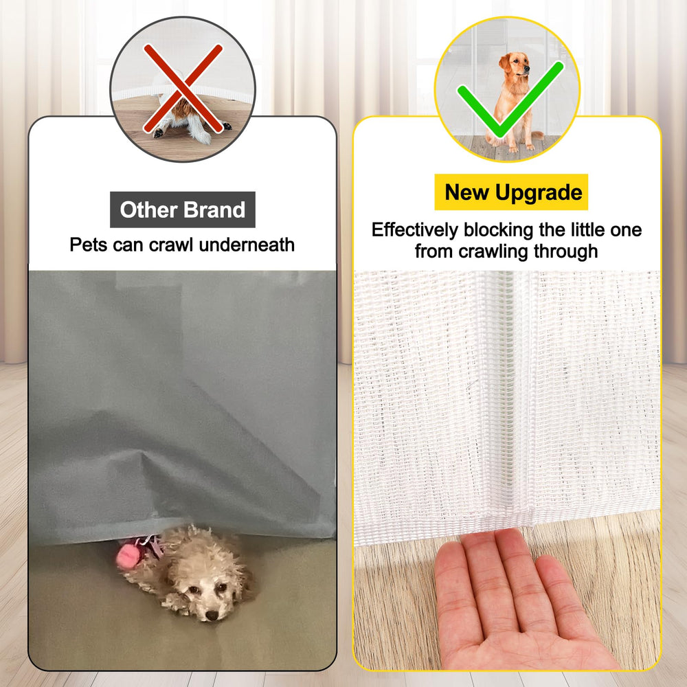 Bingguz gate shows no-gap bottom design for babies and pets safety.